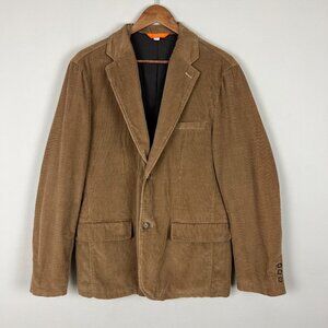 Boden Corduroy Blazer Jacket Sport Coat Mens‎ 40R Tan Cotton Two Button Preppy